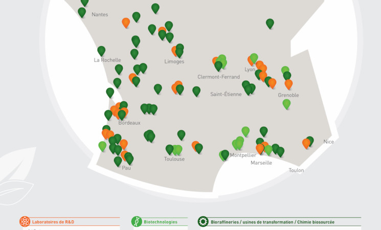 Une cartographie des sites de la chimie du végétal en France